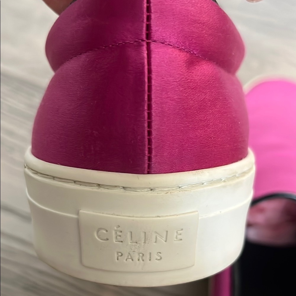 Celine Fuchsia Satin Pink Sneakers